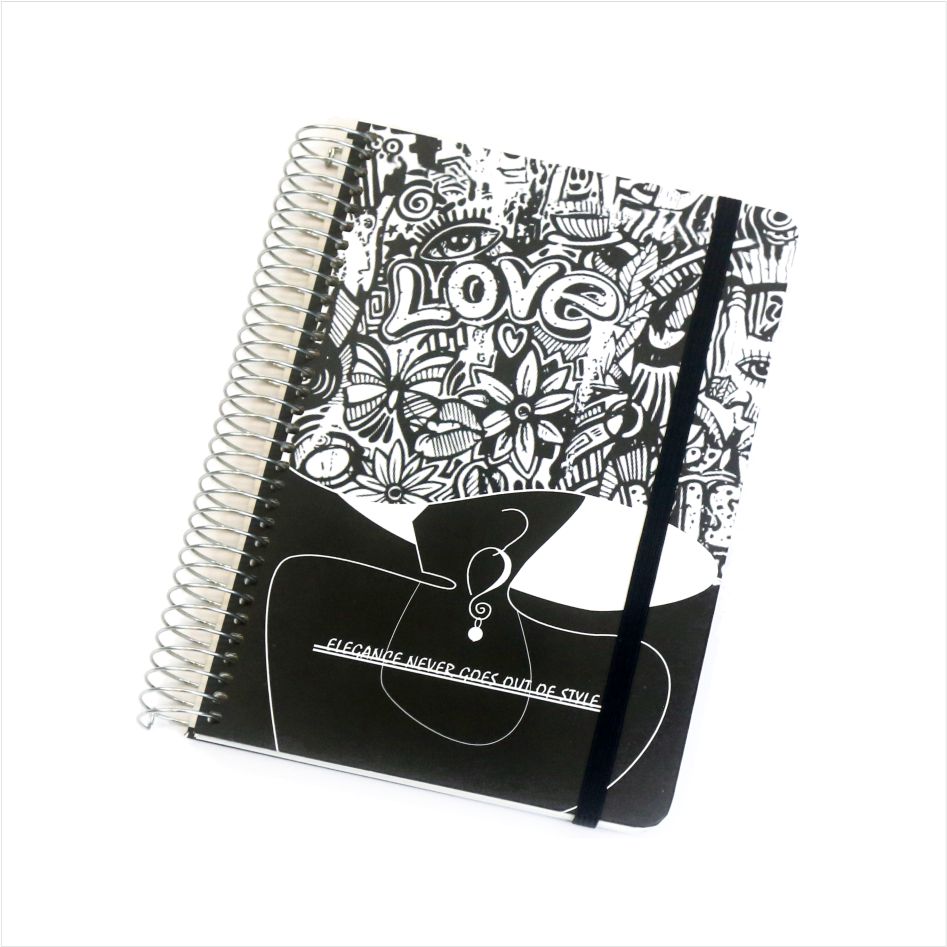 Keménykötésű spirál notebook